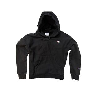 Vintage 90s Champion Reverse Weave Hoodie Men Small Black Embroidered Logo